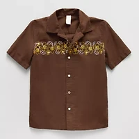 Thereabouts Little & Big Kid Boys Short Sleeve Regular Fit Button-Down Shirt
