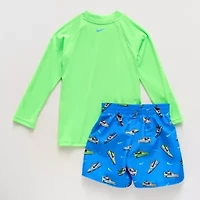 Nike Little & Big Kid Boys Uv Protection 2-pc. Rash Guard Set