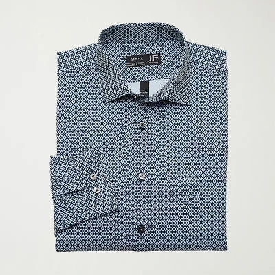 J. Ferrar Big and Tall Mens Regular Fit Easy Care Stretch Fabric Long Sleeve Dress Shirt