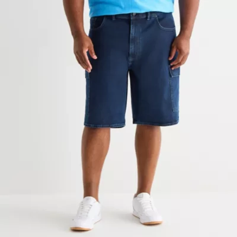 Shaquille O'Neal XLG™ Denim Mens 12" Mid Rise Big and Tall Cargo Short