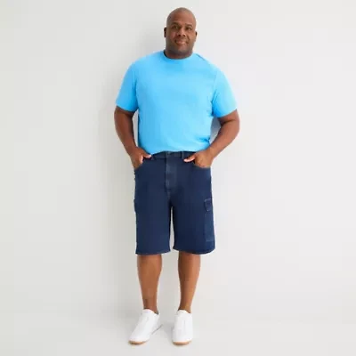 Shaquille O'Neal XLG™ Denim Mens 12" Mid Rise Big and Tall Cargo Short