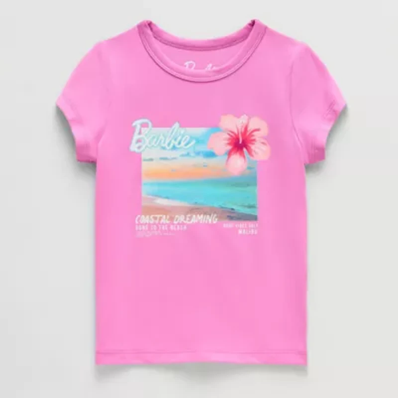 Grayson Little Toddler Girls Crew Neck Short Sleeve Regular Fit Barbie Graphic T-Shirt