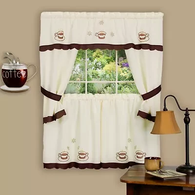 Rod Pocket Kitchen Curtains & Drapes Window Set