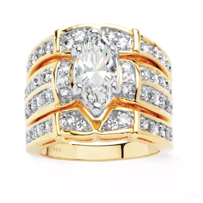 DiamonArt® Womens CT. T.W. White Cubic Zirconia 18K Gold Over Silver Bridal Set