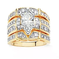 DiamonArt® Womens CT. T.W. White Cubic Zirconia 18K Gold Over Silver Bridal Set