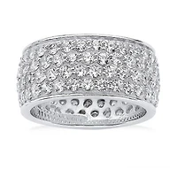 Womens 9M 3 1/4 CT. T.W. Cubic Zirconia Platinum Over Silver Band