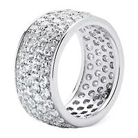Womens 9M 3 1/4 CT. T.W. Cubic Zirconia Platinum Over Silver Band