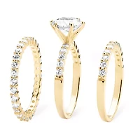 Womens 3 3/4 CT. T.W. Cubic Zirconia 14K Gold Over Silver Bridal Set