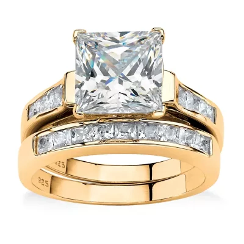 DiamonArt® Womens 2 3/4 CT. T.W. White Cubic Zirconia 14K Gold Over Silver Bridal Set