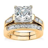 DiamonArt® Womens 2 3/4 CT. T.W. White Cubic Zirconia 14K Gold Over Silver Bridal Set
