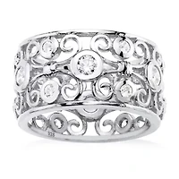 DiamonArt® Womens CT. T.W. White Cubic Zirconia Sterling Silver Cocktail Ring