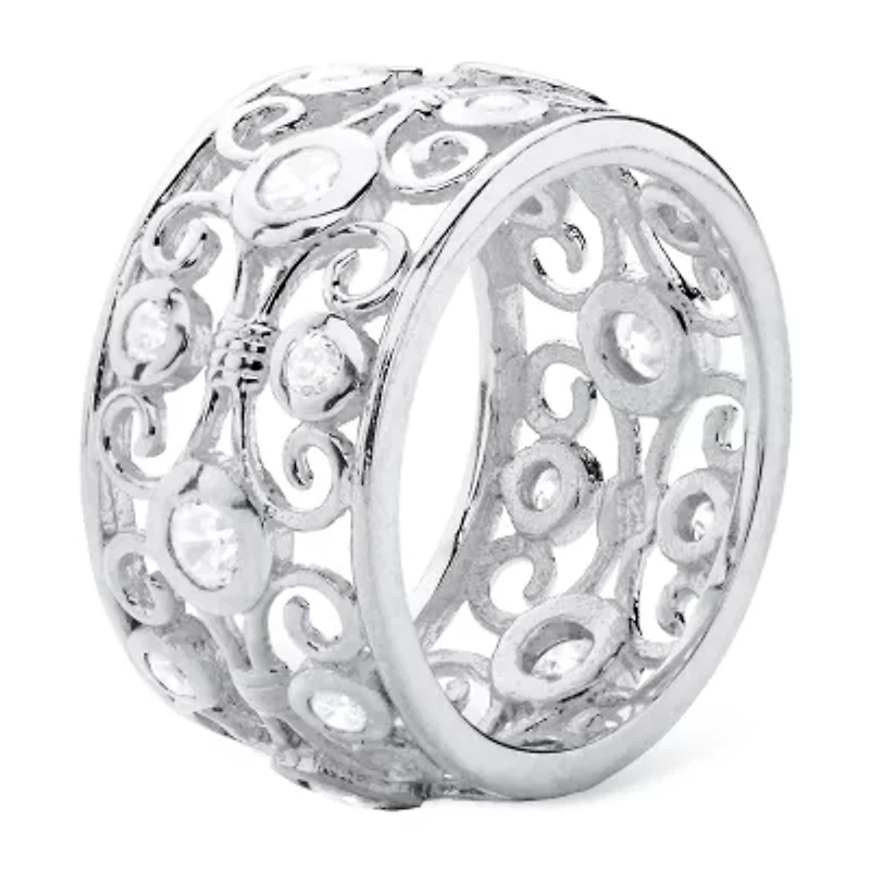 DiamonArt® Womens CT. T.W. White Cubic Zirconia Sterling Silver Cocktail Ring