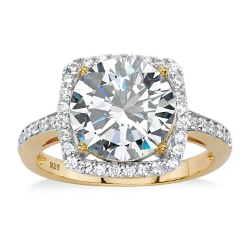DiamonArt® Womens 4 1/4 CT. T.W. White Cubic Zirconia 14K Gold Over Silver Cocktail Ring
