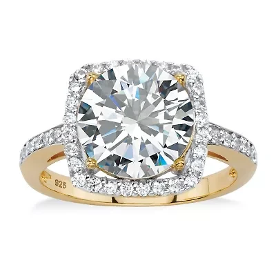 DiamonArt® Womens 4 1/4 CT. T.W. White Cubic Zirconia 14K Gold Over Silver Cocktail Ring
