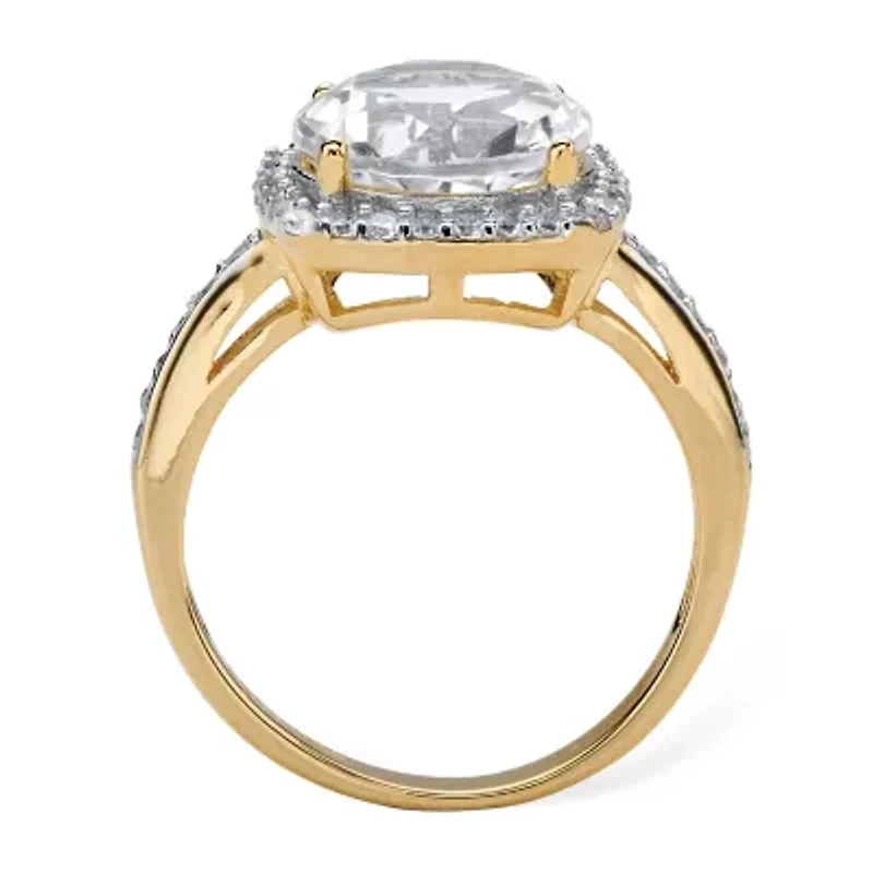 DiamonArt® Womens 4 1/4 CT. T.W. White Cubic Zirconia 14K Gold Over Silver Cocktail Ring