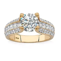 DiamonArt® Womens 2 / CT. T.W. White Cubic Zirconia 14K Gold Over Silver Engagement Ring