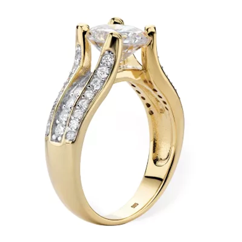 DiamonArt® Womens 2 / CT. T.W. White Cubic Zirconia 14K Gold Over Silver Engagement Ring