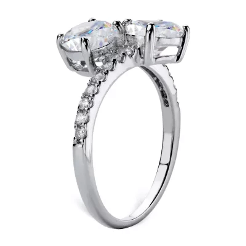 DiamonArt® Womens CT. T.W. White Cubic Zirconia Sterling Silver Cocktail Ring