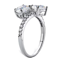 DiamonArt® Womens CT. T.W. White Cubic Zirconia Sterling Silver Cocktail Ring