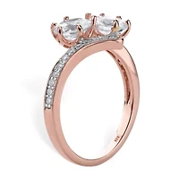 DiamonArt® Womens 2 1/5 CT. T.W. White Cubic Zirconia 18K Rose Gold Over Silver Cocktail Ring