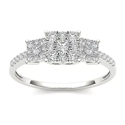 CT.T.W. Natural Diamond 10K White Gold Engagement Ring