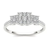 CT.T.W. Natural Diamond 10K White Gold Engagement Ring