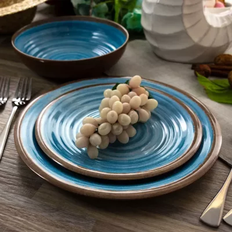 Elama Rippled Tides 12-pc. Melamine Dinnerware Set