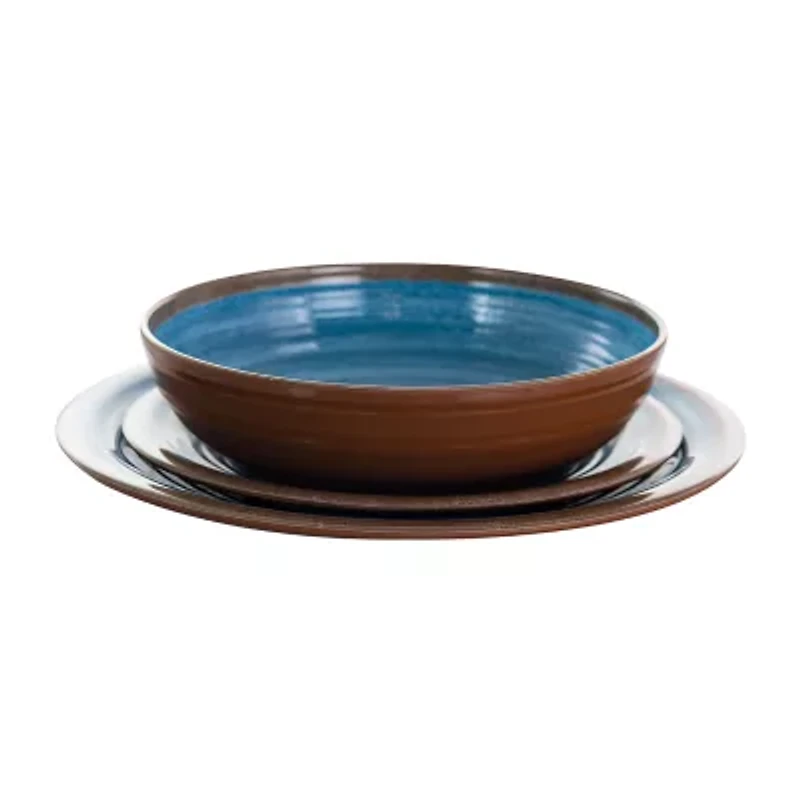 Elama Rippled Tides 12-pc. Melamine Dinnerware Set