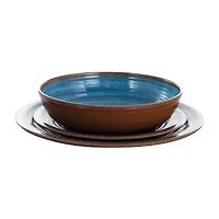 Elama Rippled Tides 12-pc. Melamine Dinnerware Set
