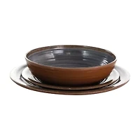 Elama Stone Oak 12-pc. Melamine Dinnerware Set