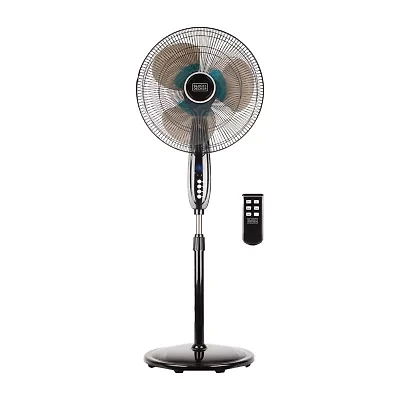 Black+Decker 16" Dual Blade Pedestal Stand Fan with Remote