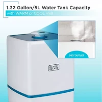 Black+Decker 1.32-Gallon Ultrasonic Humidifier - Cool & Warm Mist