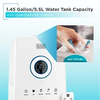 Black+Decker 1.45 Gallon Cool Mist Ultrasonic Humidifier with Remote