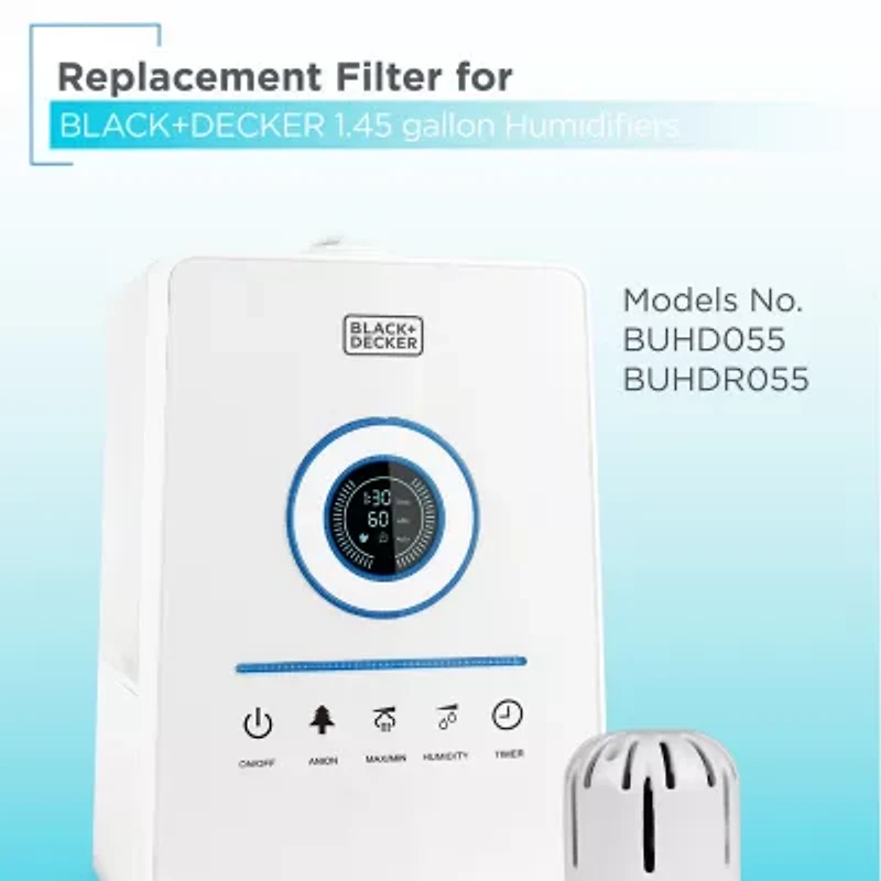 Black+Decker Replacement Filter for 1.45 Gallon Ultrasonic Humidifiers, Pack of 2