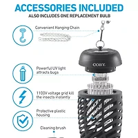 COBY 10-Watt Indoor/Outdoor Hanging Bug Zapper for 800 Sq. Ft. Coverage