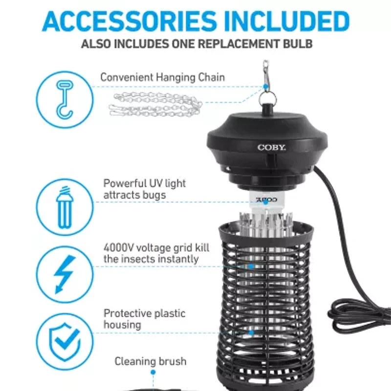 COBY 18-Watt 1/2-Acre Outdoor Hanging Bug Zapper