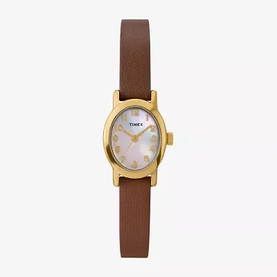 Timex Womens Brown Leather Strap Watch Tw2w82500jt