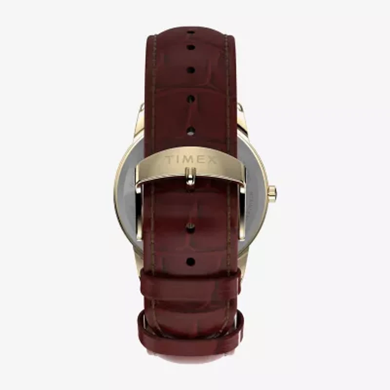 Timex Mens Brown Leather Strap Watch Tw2w95500jt