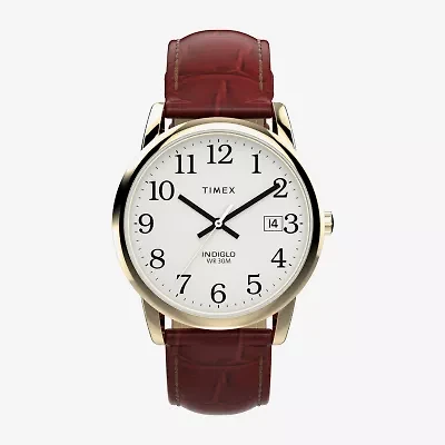 Timex Mens Brown Leather Strap Watch Tw2w95500jt