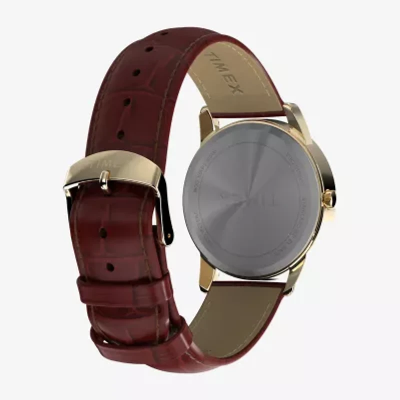 Timex Mens Brown Leather Strap Watch Tw2w95500jt