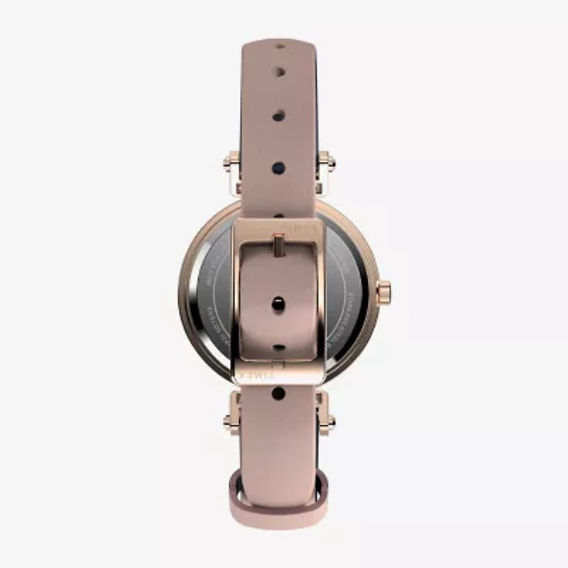 Timex Womens Silver Tone Leather Strap Watch Tw2w96300jt