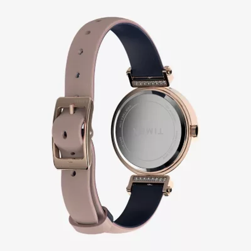 Timex Womens Silver Tone Leather Strap Watch Tw2w96300jt