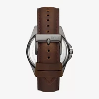 Relic By Fossil Mens Brown Leather Strap Watch Zr16049