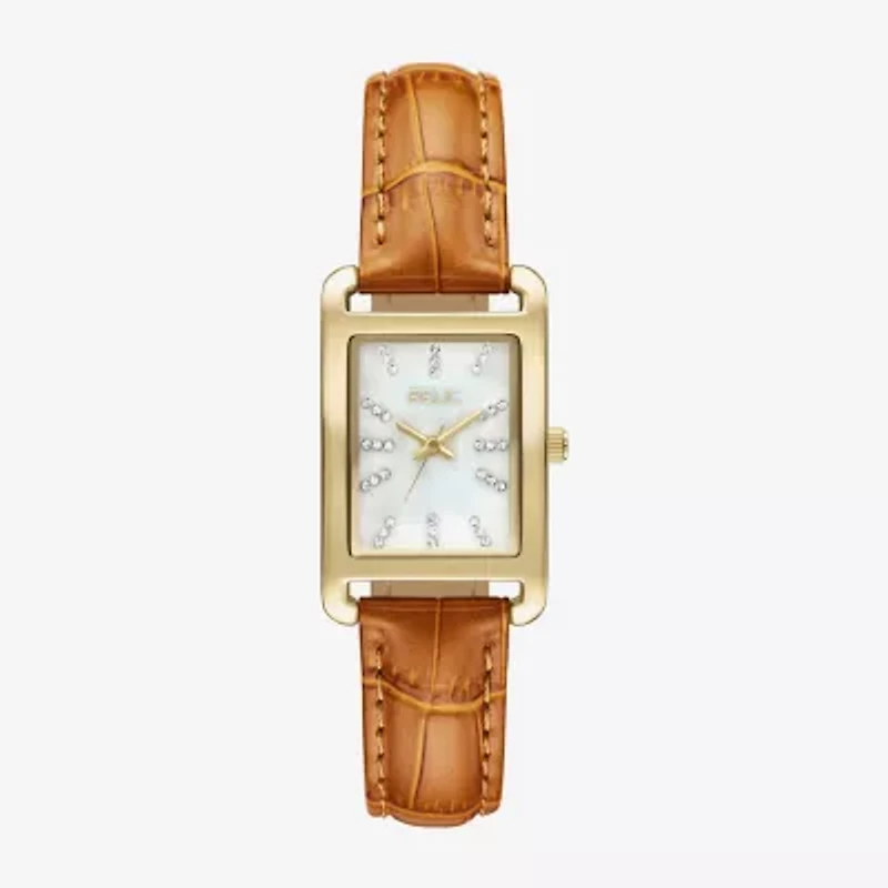 Relic By Fossil Womens Brown Leather Strap Watch Zr34670
