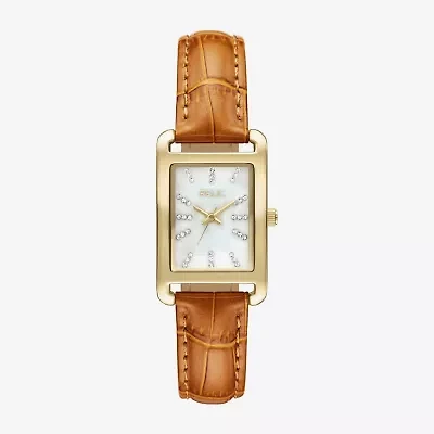 Relic By Fossil Womens Brown Leather Strap Watch Zr34670