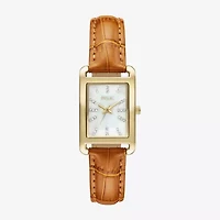 Relic By Fossil Womens Brown Leather Strap Watch Zr34670