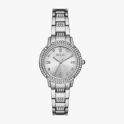 Relic By Fossil Womens Silver Tone Bracelet Watch Zr34672