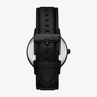 Relic By Fossil Mens Black Leather Strap Watch Zr77340