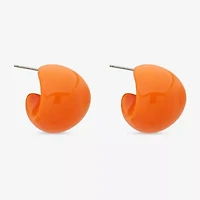 Worthington Orange Womens 23.1mm Hoop Earrings