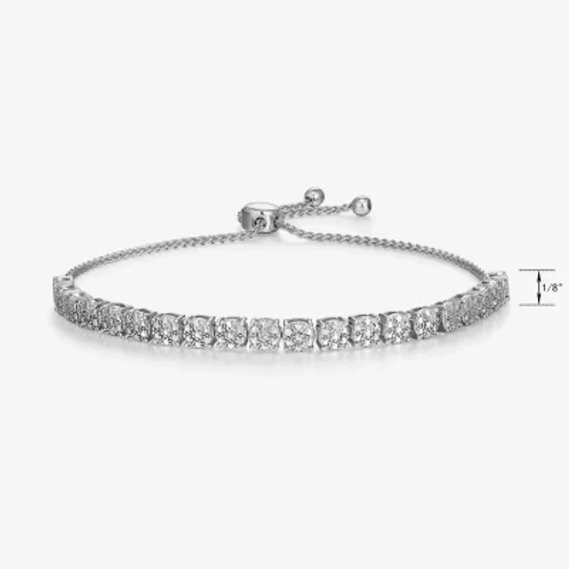 Sparkle Allure Diamond Accent Pure Silver Over Brass 9 Inch Wheat Round Bolo Bracelet